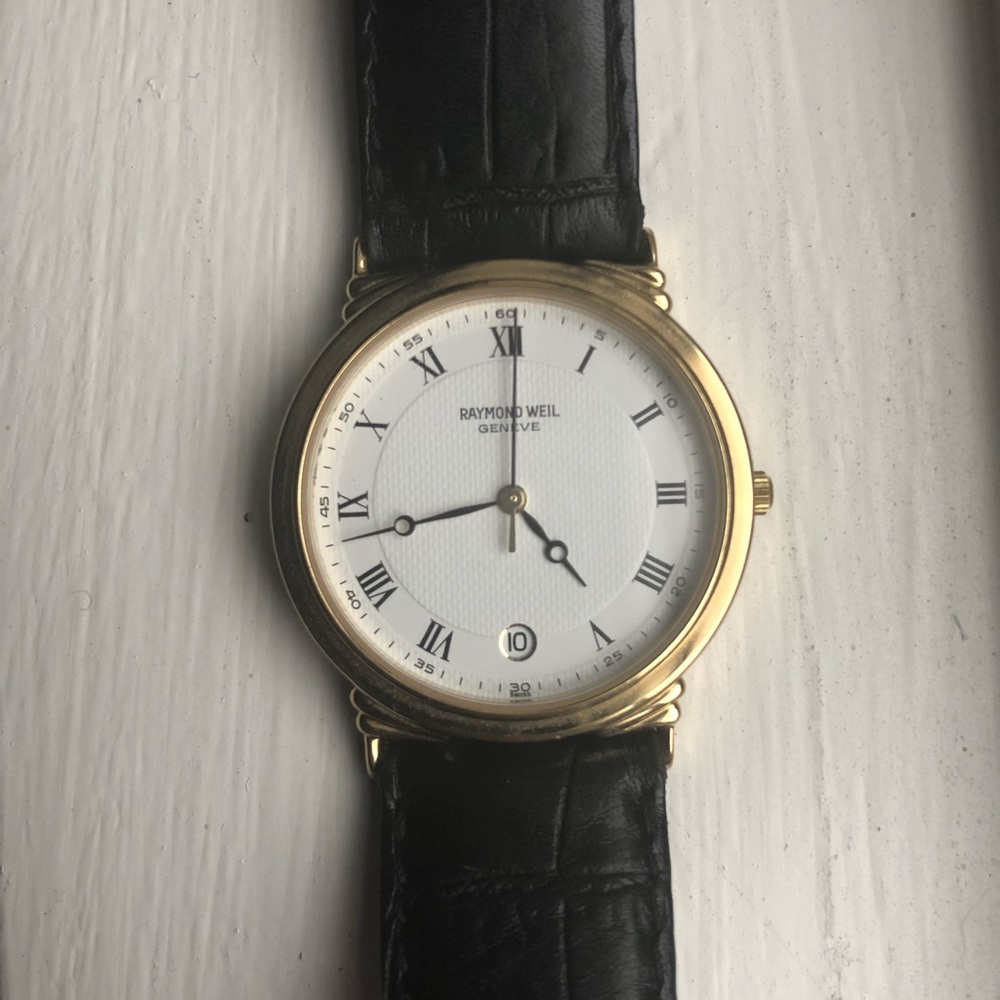 Raymond Weil 30mm gold plated watch.